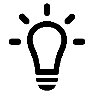 Symbol für Entwicklung: Glühbirne mit Strahlen